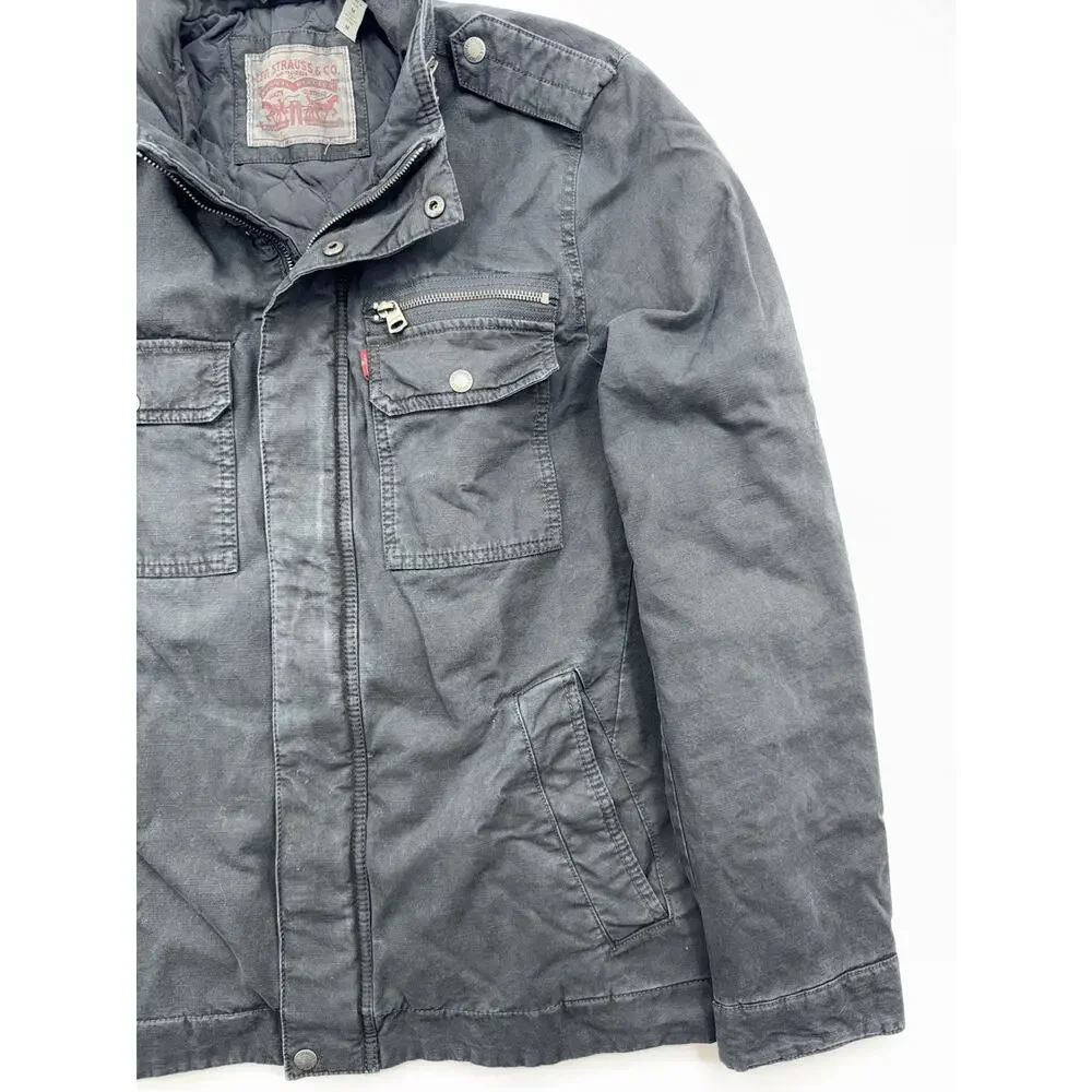 Levi's Two Pocket Military Insulated Cotton Jacket - Black - Men's Size Medium